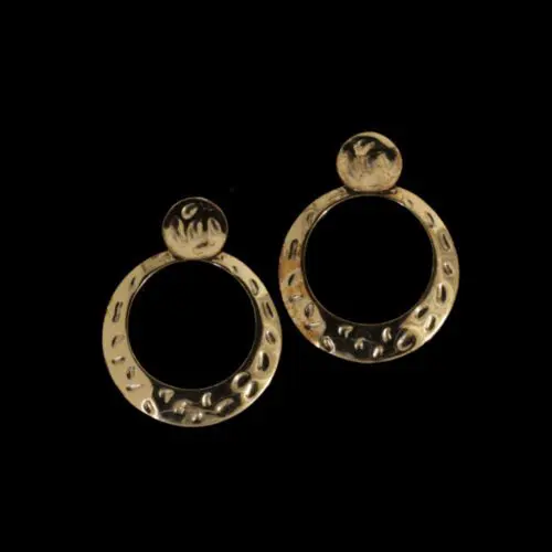 Handmade Carved Earrings Gold Plated | Classy | inspired.jewelry