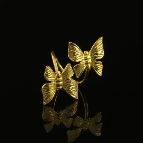 Handmade Butterfly Ring 24K Gold Finish | inspired.jewelry