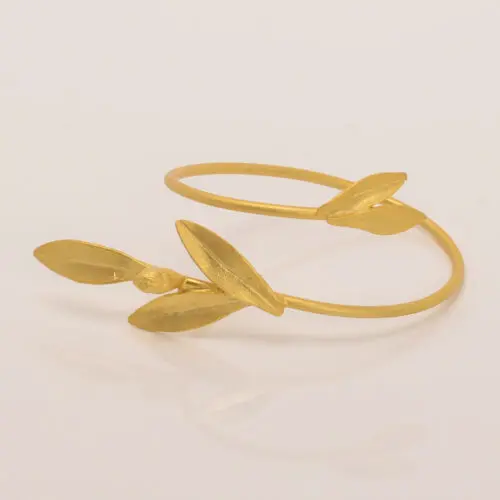 Bracelet Leaf Handmade Gold Finish | Caryatid | inspired.jewelry