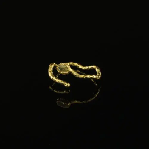 Handmade Crystal Ring Gold Finish| inspired.jewelry