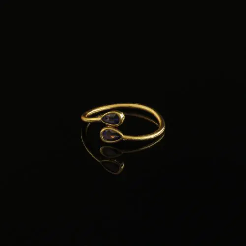 Amethyst Ring Handmade Gold Finish| inspired.jewelry