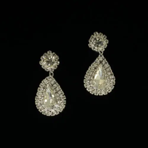 Handmade  Earrings with Crystals Silver Plated | inspired.jewelry