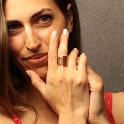 Chevalier Ring Handmade Pink Gold Plated | inspired.jewelry