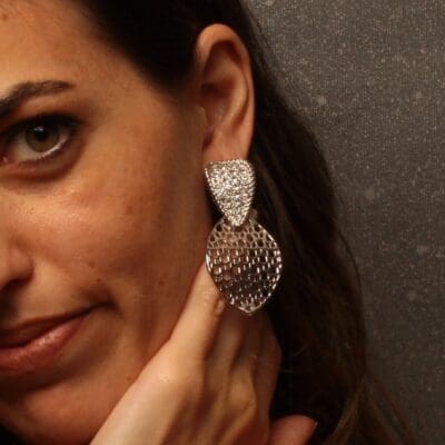 Fashion Earrings Silver Plated with Crystals | Modern Beauty