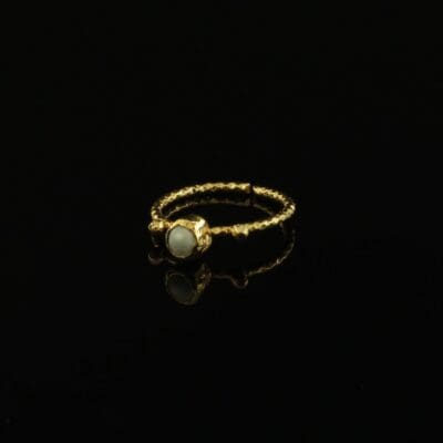 Handmade Forged Ring 24K Gold Finish with Pearl | inspired.jewelry