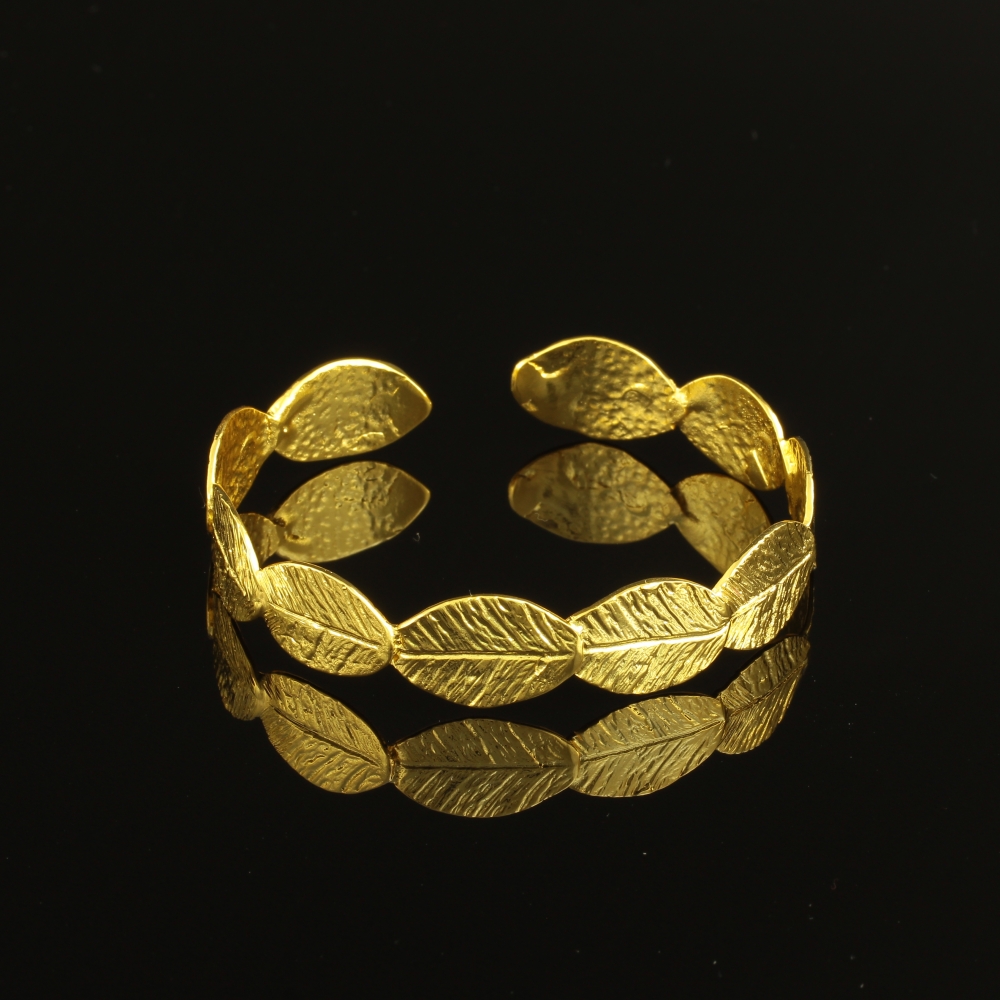 Handmade Olive Leaf Bracelet 24K Gold Plated | inspired.jewelry