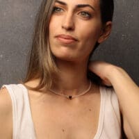 Handmade Necklace White with Gold Plated Heart | inspired.jewelry