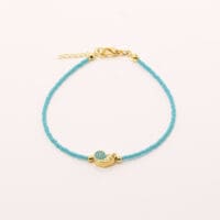 Handmade Anklet Bracelet Turquoise with Turquoise Seashell Gold Plated | inspired.jewelry