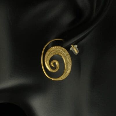 Handmade Carved Earrings Gold Finished | inspired.jewelry