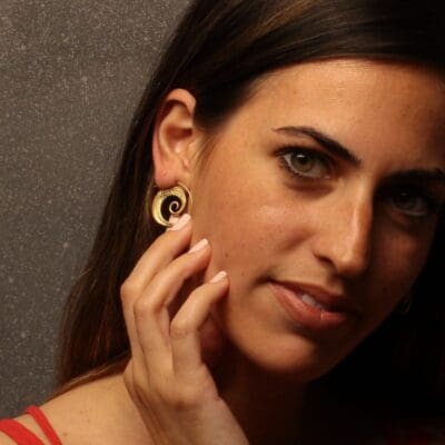 Handmade Carved Earrings Gold Finished | inspired.jewelry