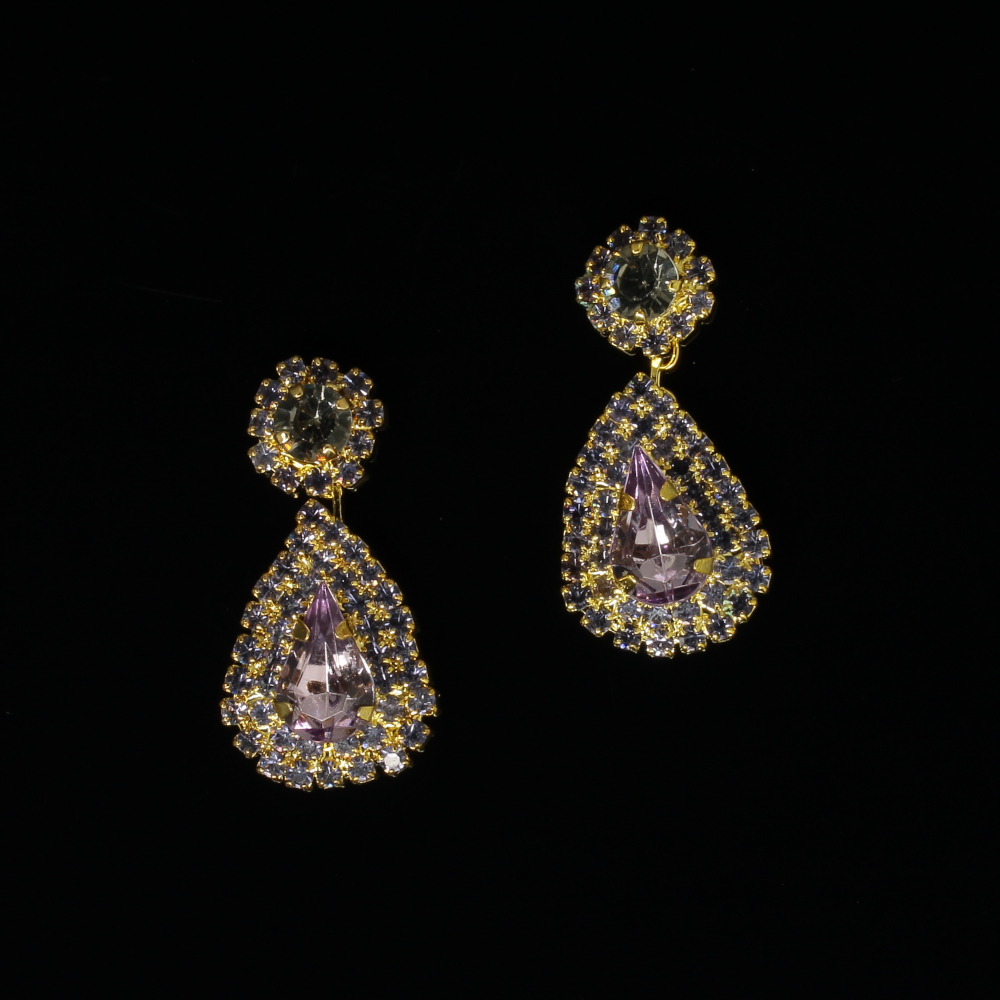 Handmade  Earrings with Amethyst Gold Plated | inspired.jewelry