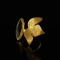 Onyx Leaf Ring | inspired.jewelry