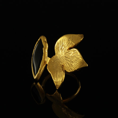 Onyx Leaf Ring | inspired.jewelry
