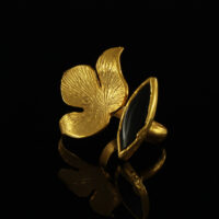 Onyx Leaf Ring | inspired.jewelry