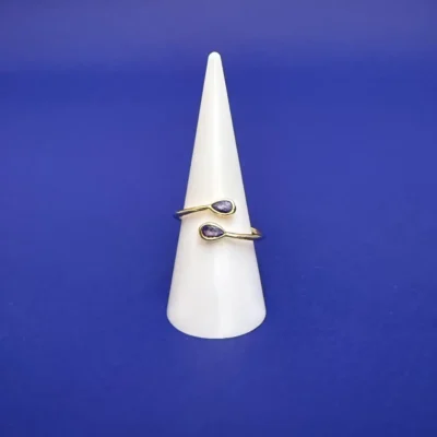 Amethyst Ring Handmade Gold Finish | inspired.jewelry