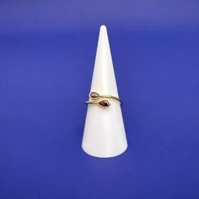 Handmade Siam Ring | Gold Plated Women’s Ring with Red Crystal | Sensations Jewelry Collection