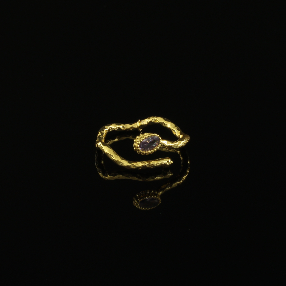 Handmade Amethyst Ring Gold Finish| inspired.jewelry