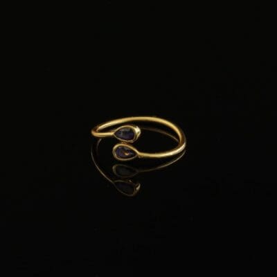 Amethyst Ring Handmade Gold Finish| inspired.jewelry