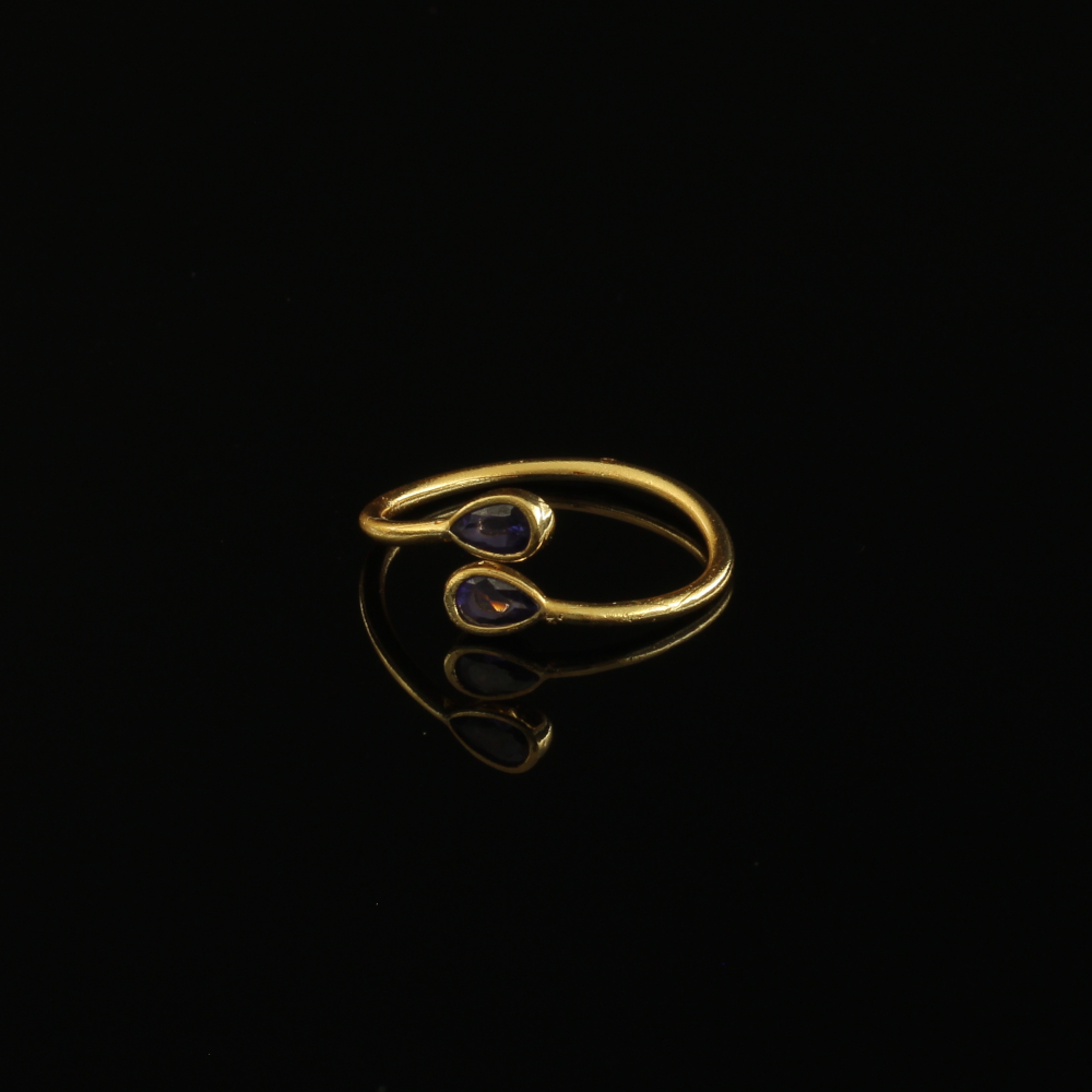 Amethyst Ring Handmade Gold Finish| inspired.jewelry