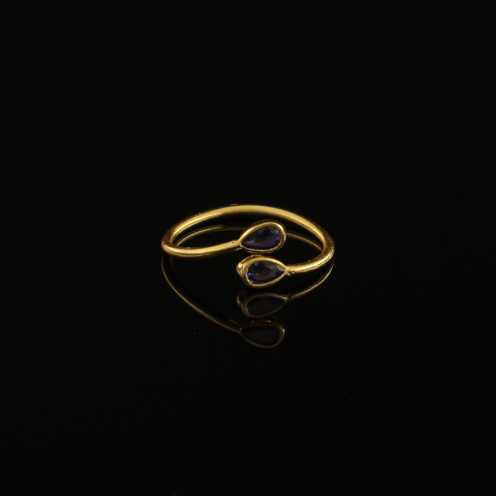 Amethyst Ring Handmade Gold Finish| inspired.jewelry