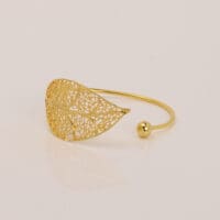 Handmade Jewelry Set Bracelet Ring Leaf Gold Finish | Classy Jewelry | inspired.jewelry