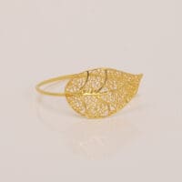 Handmade Jewelry Set Bracelet Ring Leaf Gold Finish | Classy Jewelry | inspired.jewelry