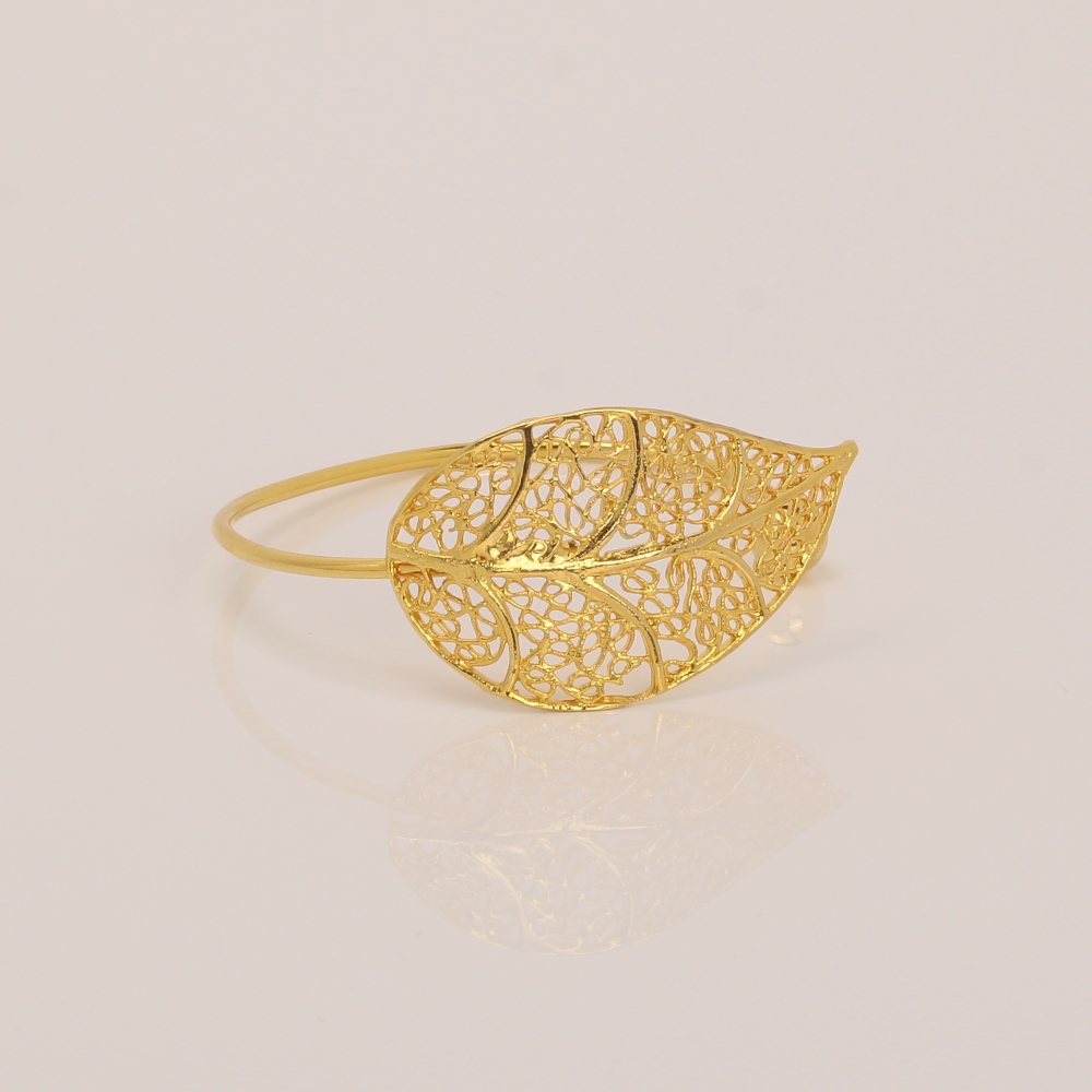 Handmade Jewelry Set Bracelet Ring Leaf Gold Finish | Classy Jewelry | inspired.jewelry