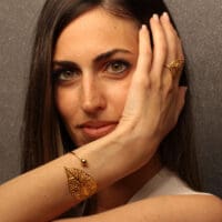 Handmade Jewelry Set Bracelet Ring Leaf Gold Finish | Classy Jewelry | inspired.jewelry