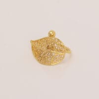 Handmade Jewelry Set Bracelet Ring Leaf Gold Finish | Classy Jewelry | inspired.jewelry