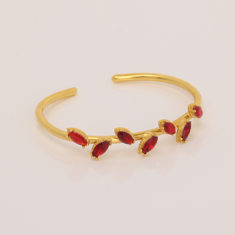 Handmade Jewelry Set Bracelet Ring with Red Crystals Gold Finish | Venus Jewelry | inspired.jewelry