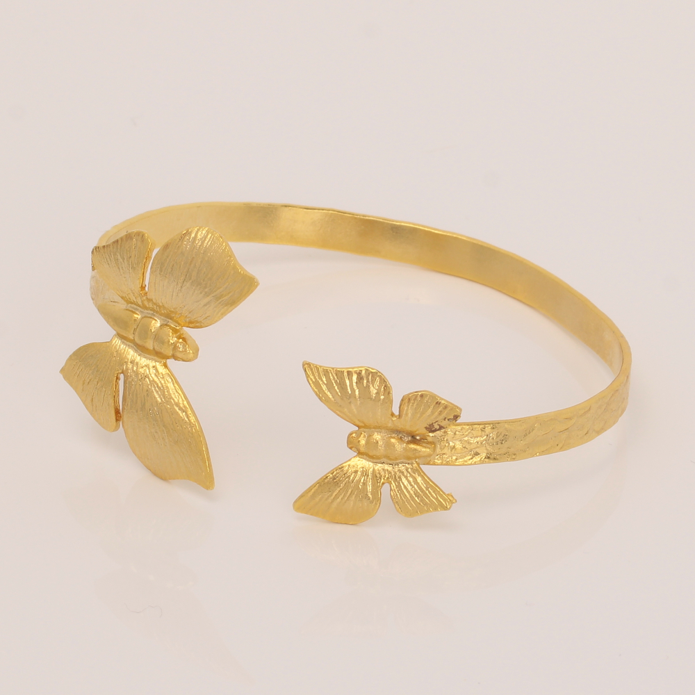 Jewelry Set Butterfly Handmade Carved Bracelet Ring Gold Finish | Genesis Jewelry | inspired.jewelry