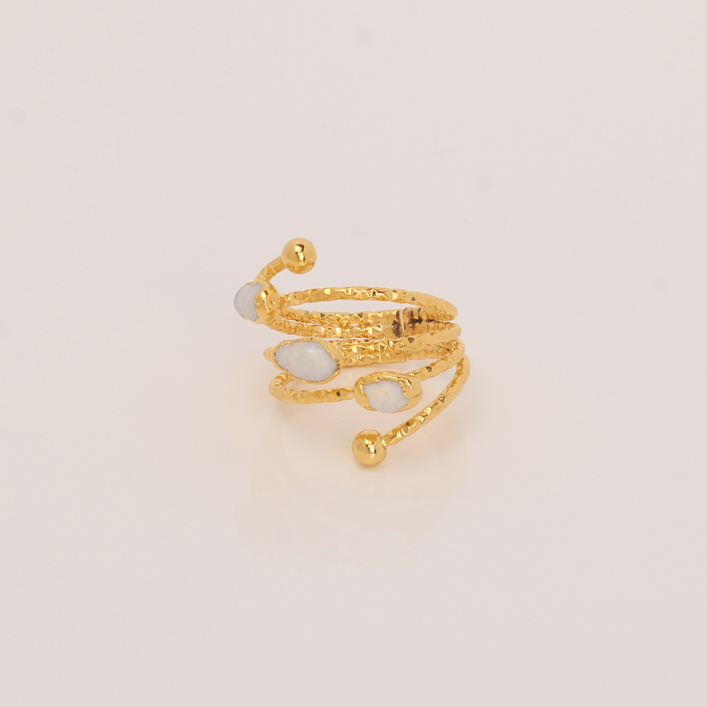 Handmade Jewelry Set Bracelet Ring with Pealrs Gold Finish | Sensations Jewelry | inspired.jewelry