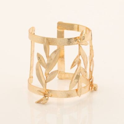 Handmade Leaf Bracelet Gold Plated | Caryatid | inspired.jewelry